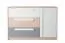 Children's Chest of Drawers Greeley 08 | Beech/White/Platinum Grey | 93 x 138 x 40 cm | 1 Door, 3 Drawers, 2 Compartments