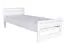 White single bed, comfortable guest bed solid pine 72, incl. slatted frame, mattress dimensions 90 x 200 cm, high-quality workmanship, robust