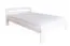 White single bed, elegant guest bed solid pine 73, incl. slatted frame, lying surface 140 x 200 cm, high quality, durable, stable