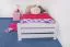 Kid/youth bed pine solid wood white 84, incl. slat grate - 100 x 200 cm (w x l)