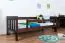 Children's Bed / Junior Bed Solid Pine Wood Walnut Finish 95 | 90 x 200 cm | Includes Slatted Frame