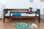 Children's Bed / Junior Bed Solid Pine Wood Walnut Finish 95 | 90 x 200 cm | Includes Slatted Frame