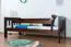 Children's Bed / Junior Bed Solid Pine Wood Walnut Finish 95 | 90 x 200 cm | Includes Slatted Frame