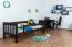 Children's Bed / Junior Bed Solid Pine Wood Walnut Finish 95 | 90 x 200 cm | Includes Slatted Frame