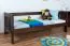 Children's Bed / Junior Bed Solid Pine Wood Walnut Finish 95 | 90 x 200 cm | Includes Slatted Frame