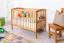 Cot/kid bed Pine solid wood Alder color 103, incl. Slat Grate - 60 x 120 cm (W x L)