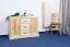 Sideboard Buteo 07, 3 drawer, 2 door, solid pine wood, clearly varnished - H78 x W120 x D40 cm