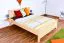 Children's Bed or Youth Bed | Solid Beech Wood Natural Finish | 140 x 200 cm | Slatted Frame Included