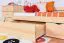 Single bed / functional bed solid pine solid wood natural 94, incl. slatted frame - dimensions 90 x 200 cm