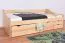 Single bed / functional bed solid pine solid wood natural 94, incl. slatted frame - dimensions 90 x 200 cm