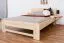 Single bed / guest bed solid beech wood natural 110, incl. slatted frame - dimensions 140 x 200 cm