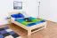 Single bed / guest bed solid beech wood natural 110, incl. slatted frame - dimensions 140 x 200 cm