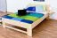 Single bed / guest bed solid beech wood natural 110, incl. slatted frame - dimensions 140 x 200 cm