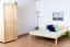 Double bed / guest bed solid pine solid wood natural 85, incl. slatted frame - dimensions 160 x 200 cm