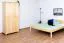 Double bed / guest bed solid pine solid wood natural 85, incl. slatted frame - dimensions 160 x 200 cm