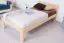 Single bed / Guest bed 76C, solid pine, clear finish, incl. slatted bed frame - 100 x 200 cm