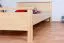 Double bed / Day bed solid, natural pine wood 69, includes slatted frame - Dimensions 160 x 200 cm
