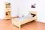 Children's Bed or Youth Bed | Solid Pine Wood | Natural Finish | Slatted Frame Included | 80 x 200 cm