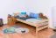 Children's bed / Youth bed 118B, solid pine wood, clear finish, incl. slatted bed frame - 90 x 200 cm