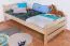 Children's bed / Youth bed 118B, solid pine wood, clear finish, incl. slatted bed frame - 90 x 200 cm