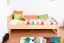 Children's bed / Youth bed 66, solid pine wood, clearly varnished, incl. slatted bed frame - 80 x 200 cm