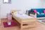 Children's Bed / Youth Bed Solid Pine Wood Natural | 90 x 200 cm | Includes Slatted Frame | Modern & Sturdy