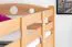 Bunk bed for adults "Easy Premium Line" K18/n, headboard with holes, solid beech wood natural - 90 x 200 cm, (L x W) divisible