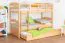 Bunk bed for adults "Easy Premium Line" K19/h incl. lying area and 2 cover panels, head and foot part with holes, solid beech wood natural - Lying surface: 90 x 200 cm (w x l), divisible