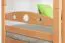 Bunk bed for adults "Easy Premium Line" K19/h incl. lying area and 2 cover panels, head and foot part with holes, solid beech wood natural - Lying surface: 90 x 200 cm (w x l), divisible