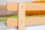 Bunk bed for adults "Easy Premium Line" K19/h incl. lying area and 2 cover panels, head and foot part with holes, solid beech wood natural - Lying surface: 90 x 200 cm (w x l), divisible