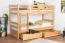 Bunk bed for adults "Easy Premium Line" K20/n incl. 2 drawers and 2 cover panels, straight headboard and footboard, solid natural beech wood - mattress base: 90 x 200 cm, divisible
