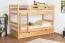 Bunk bed for adults "Easy Premium Line" K20/n incl. 2 drawers and 2 cover panels, straight headboard and footboard, solid natural beech wood - mattress base: 90 x 200 cm, divisible