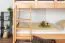 Bunk bed for adults "Easy Premium Line" K20/n incl. 2 drawers and 2 cover panels, straight headboard and footboard, solid natural beech wood - mattress base: 90 x 200 cm, divisible
