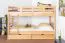 Bunk bed for adults "Easy Premium Line" K20/n incl. 2 drawers and 2 cover panels, straight headboard and footboard, solid natural beech wood - mattress base: 90 x 200 cm, divisible