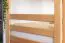 Bunk bed for adults "Easy Premium Line" K20/n incl. 2 drawers and 2 cover panels, straight headboard and footboard, solid natural beech wood - mattress base: 90 x 200 cm, divisible
