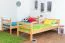 Bunk bed for adults "Easy Premium Line" K20/n incl. 2 drawers and 2 cover panels, straight headboard and footboard, solid natural beech wood - mattress base: 90 x 200 cm, divisible