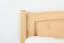 Single bed / guest bed solid beech wood natural 117, incl. slatted frame - 90 x 200 cm (W x L)