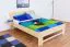 Single bed / guest bed solid beech wood natural 110, incl. slatted frame - dimensions 140 x 200 cm