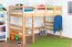 Loft bed "Easy Premium Line" K23/n, solid beech wood natural lacquered, divisible - lying surface: 120 x 200 cm