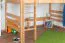 Loft bed "Easy Premium Line" K23/n, solid beech wood natural lacquered, divisible - lying surface: 120 x 200 cm