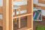 Loft bed "Easy Premium Line" K23/n, solid beech wood natural lacquered, divisible - lying surface: 120 x 200 cm