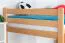 Loft bed "Easy Premium Line" K23/n, solid beech wood natural lacquered, divisible - lying surface: 120 x 200 cm