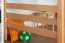 Loft bed "Easy Premium Line" K23/n, solid beech wood natural lacquered, divisible - lying surface: 120 x 200 cm