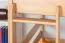 Loft bed "Easy Premium Line" K23/n, solid beech wood natural lacquered, divisible - lying surface: 120 x 200 cm