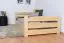 Single bed / functional bed solid pine solid wood natural 92, incl. slatted frame - 90 x 200 cm (W x D)