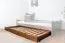 Trundle bed / second mattress base for bed - solid pine, walnut-colored 003- Dimensions 18.50 x 198 x 95 cm (H x W x D)