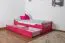 Children's Bed / Youth Bed Easy Premium Line K1/1n | 90 x 200 cm | Solid Beech Wood | Pink | 2 Drawers & 2 Cover Panels