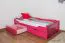 Children's Bed / Youth Bed Easy Premium Line K1/1n | 90 x 200 cm | Solid Beech Wood | Pink | 2 Drawers & 2 Cover Panels
