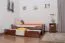 Children's Bed / Youth Bed Easy Premium Line K1/1h | 2nd Berth & 2 Cover Panels | 90 x 200 cm | Dark Brown Solid Beech Wood