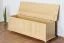 Blanket Box 179, solid pine wood, clearly varnished – size 165W x 50H x 46L cm 
